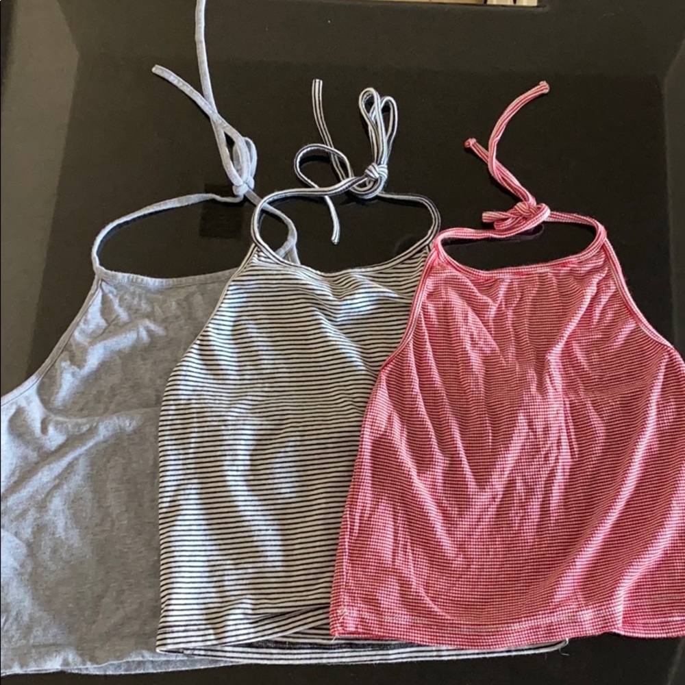Brandy Melville 3 halter tops one size